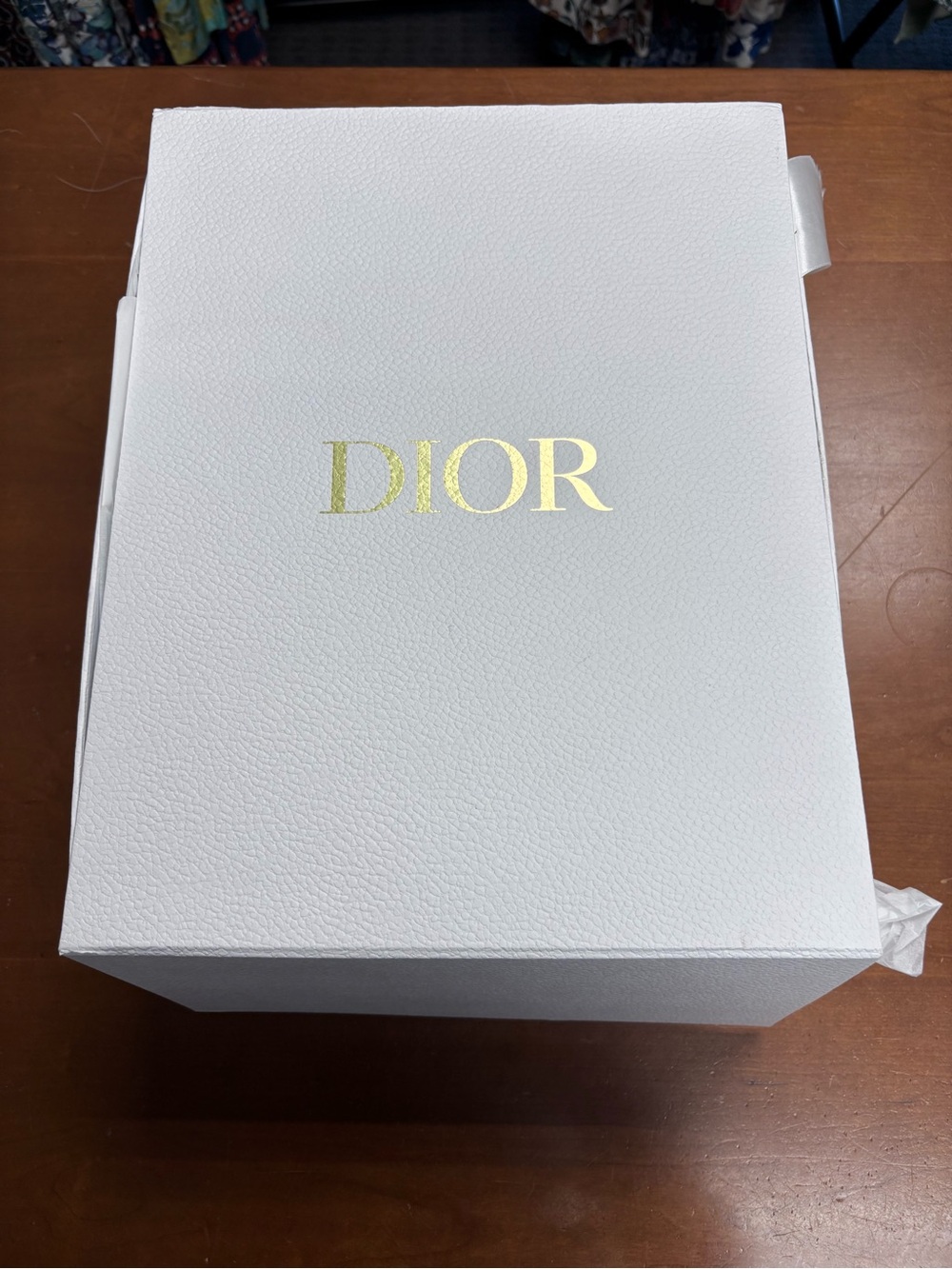 Dior White Storage Box with Gold Logo